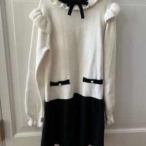 Janie and Jack White and Black Sweater Dress